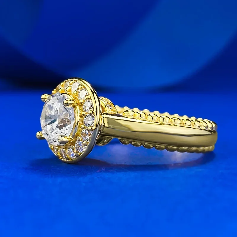 

New Old Money Style S925 Silver One Carat Ring for Women, Light Luxury, High Luxury, Cold Ins Style Jewelry