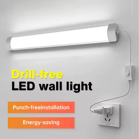 Led 220V Tube Light Room Strip With Cable Tube Lights Fixture For Home Bedroom Kitchen Cabinet Lighting indoor Lamp