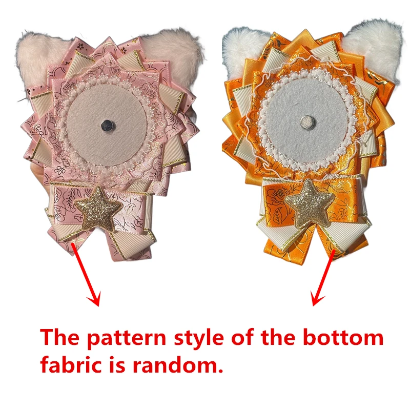 Cute Lolita Badge Base Tray with Cat Ear Handmade Badge Holders for Itabag Ornament Decoration DIY Handcrafted Accessorie