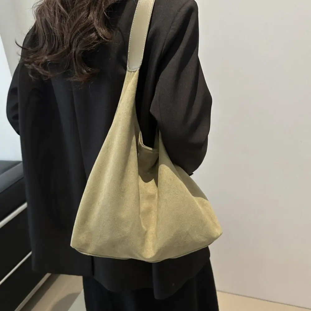 Vintage Vintage Suede Bag Large Capacity Simple Underarm Bag Aesthetic Handbag Single Shoulder Bag Commute