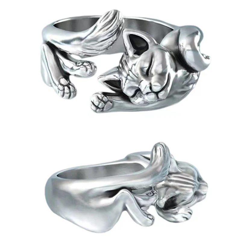 

Vintage And Cute Cat-themed Rings: Women's Jewelry, Trendy And Adjustable, Ideal As Gifts Or Party Accessories