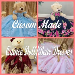 Custom Made Teddy Bears Quince Dress Special Link Dolls Quince vestidos de 15 años