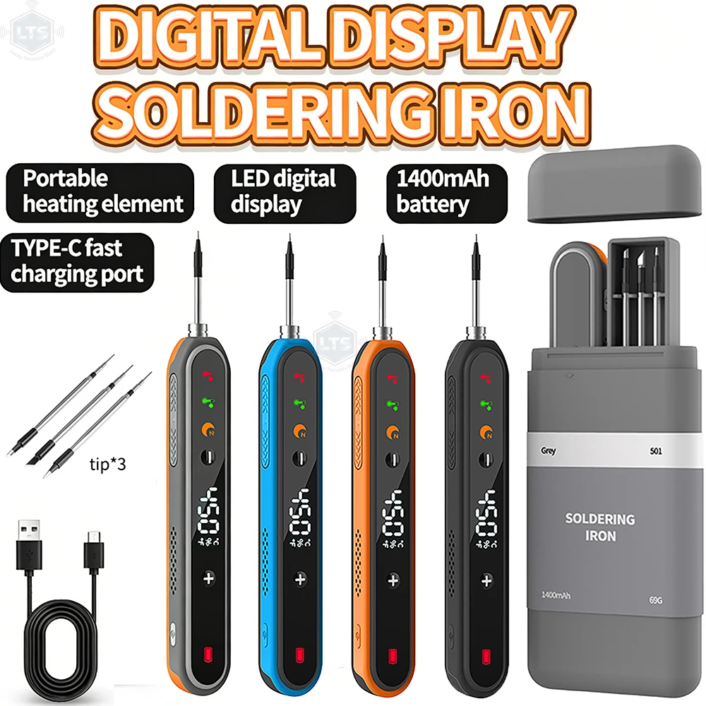 

Портативный USB-паяльник с интеллектуальным контролем температуры, быстрым нагревом и интерфейсом Type-C для ремонта электроники