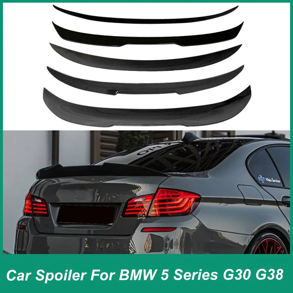 

For BMW 5 Series G30 G38 2017-2022 PMS Style Rear Luggage Lid Spoiler Lip Wing Body Kit ABS Plastic Black Carbon Accessories PRO