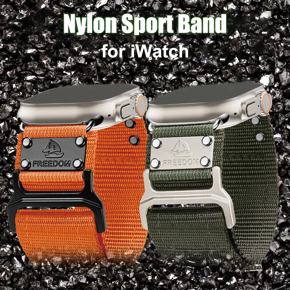 

VWAR Luxury Nylon Band for Apple Watch Ultra 2/1 Series 10 9 8 7 6 SE Rugged Sport Strap for Men iWatch 49mm 46mm 45mm 44mm