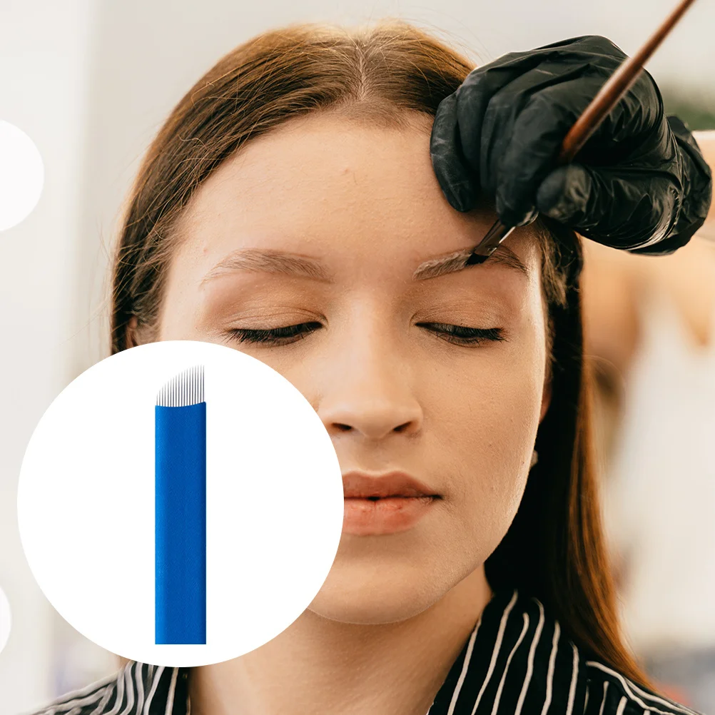 30 قطعة إبر Microblading شفرات يدوية احترافية محمولة للوشم يمكن التخلص منها مستلزمات الحاجب من الفولاذ المقاوم للصدأ مادة Pp
