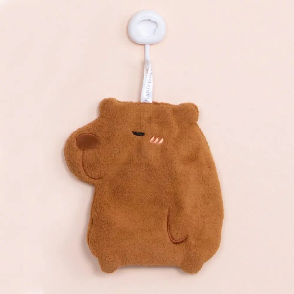 Coral Velvet Capybara Hand Towel Capybara Wall-mounted Toilet Handkerchief Strong Water Absorption Cartoon Absorbent Towel