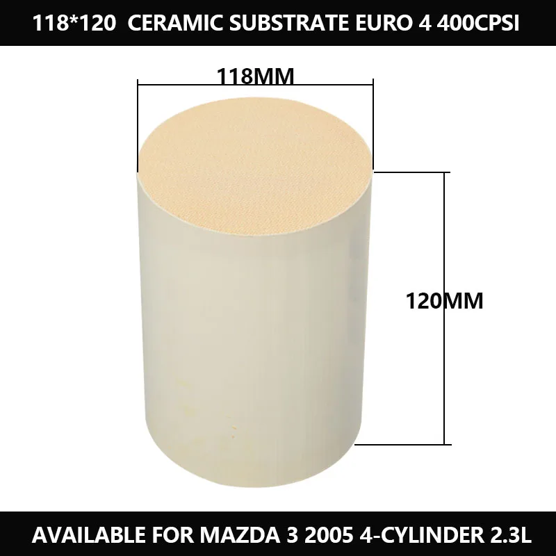 Universeller Europäischer 4-Wege-Katalysator 400CPSI Keramik-Wabenkatalysator 118x120mm für Mazda 3 2005 4-Zylinder 2,3L