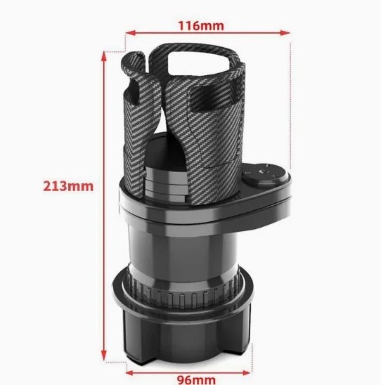 2Premium Car Cup Holder 2-Tier Modern Design High-End Automobile Accessory Trendy Choice for Vehicle Organizer