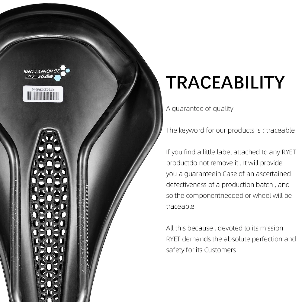 RYET Full Carbon 3D Printed Bike Saddle 143mm 145mm Bicycle Saddle Triathlon Road MTB Mountain Gravel Cycling Bicycle Seat