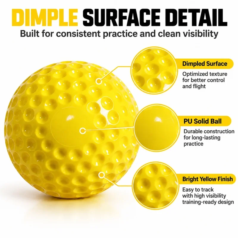 12/24 Pack Dimpled Baseball Training Balls, PU Pitching Machine Practice Balls for Batting Training Indoor Outdoor Sports