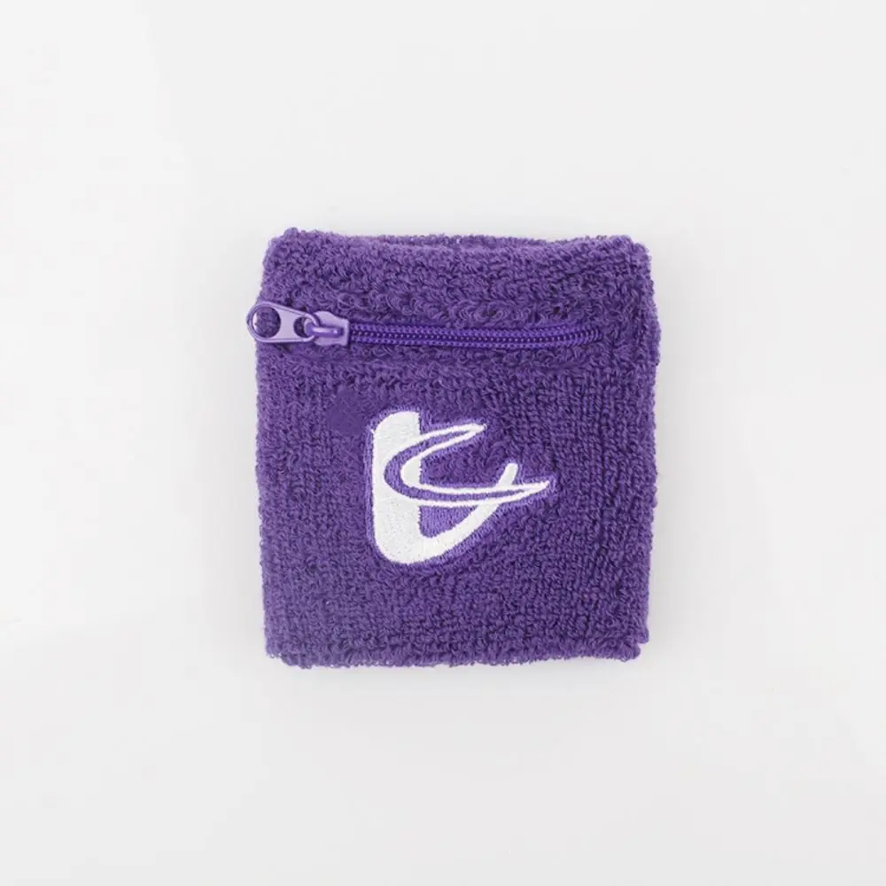 Sweatband Sports Bag Embroidered Wrist Wrist Support Wristband With Zipper Mini Pocket Sports Wristband Wrist Purse Bag