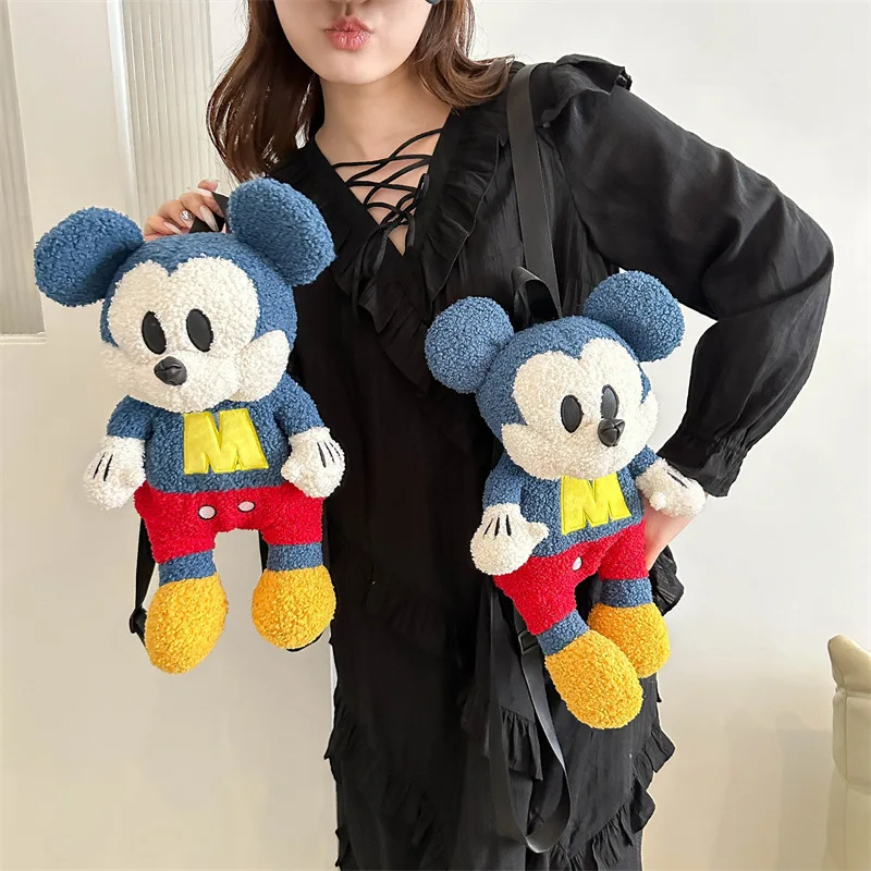 Disney Mickey Mouse Plüschtier, 33 cm, süßer Cartoon-Puppen-Rucksack – stilvoll und langlebig – perfektes Geburtstags- und Weihnachtsgeschenk