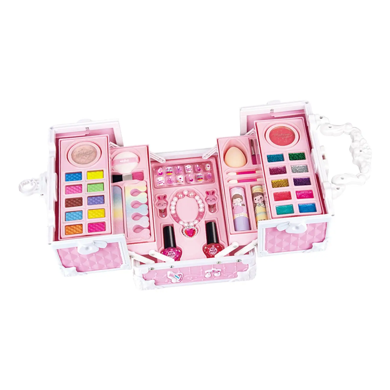 Pretend Play Makeup Beauty Set Dresser Toy Portable Kids Washable Makeup Girls