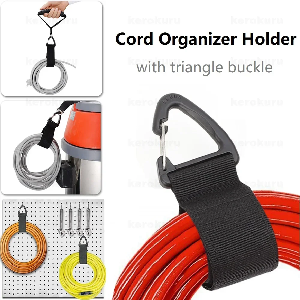 Cord Organizer Holder with Triangle Buckle Wire Manager Power Cord Management Nylon Heavy Cord Storage Straps for Cables Hoses