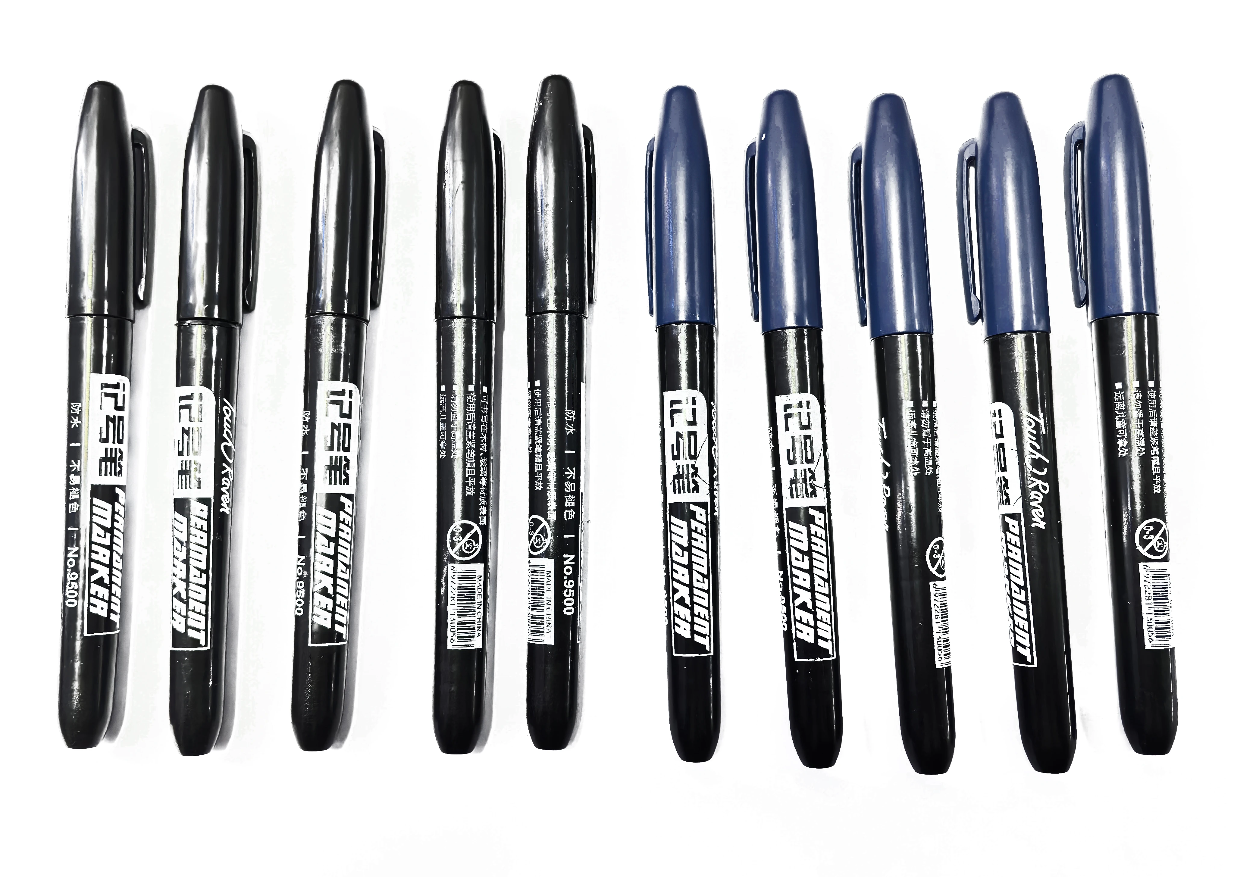 6-delige permanente markeerstift Manga-tekenmarkeringen Zwart Blauw Rood Waterdichte inkt Schetspennen Briefpapier Kunstschoolbenodigdheden