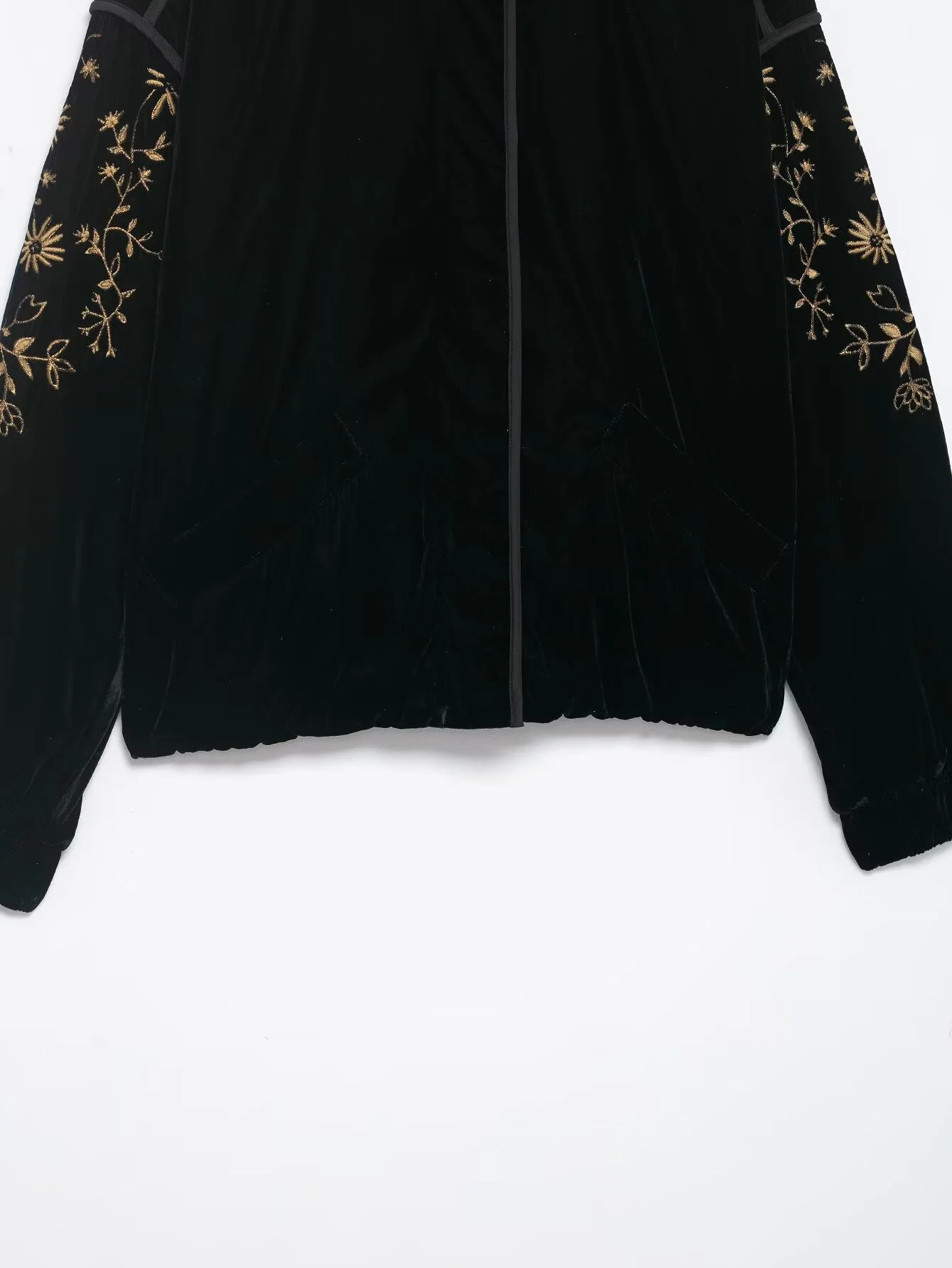 2025 Winter New Women's Fashion Casual Simple Loose Stand Collar Long Sleeve Embroidered Cotton Jacket