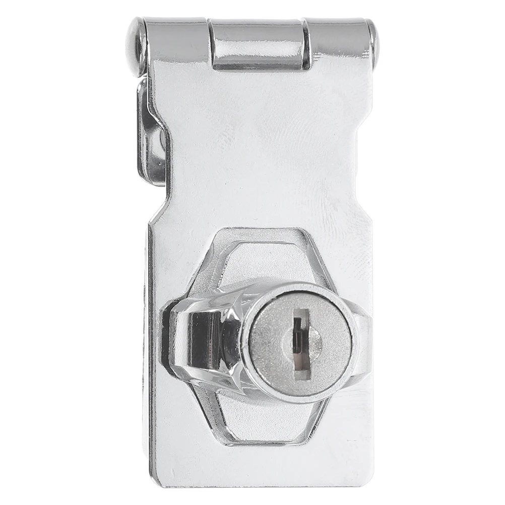 

Cabinet Door Lock 2.5 Inch Bright Keyed Hasp Heavy Duty Iron Stainless Steel Furniture Latch Cabinet Lock Small Doors Desk