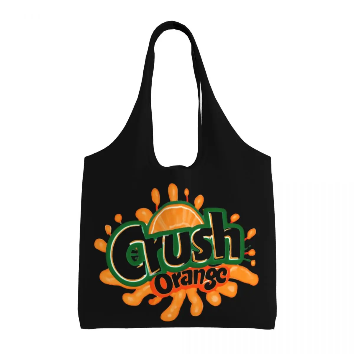 Crush Orange Delight Large Capacity Canvas Tote Bag Single Shoulder Work Commute Bag For Women Eco-Friendly Shopping Bag