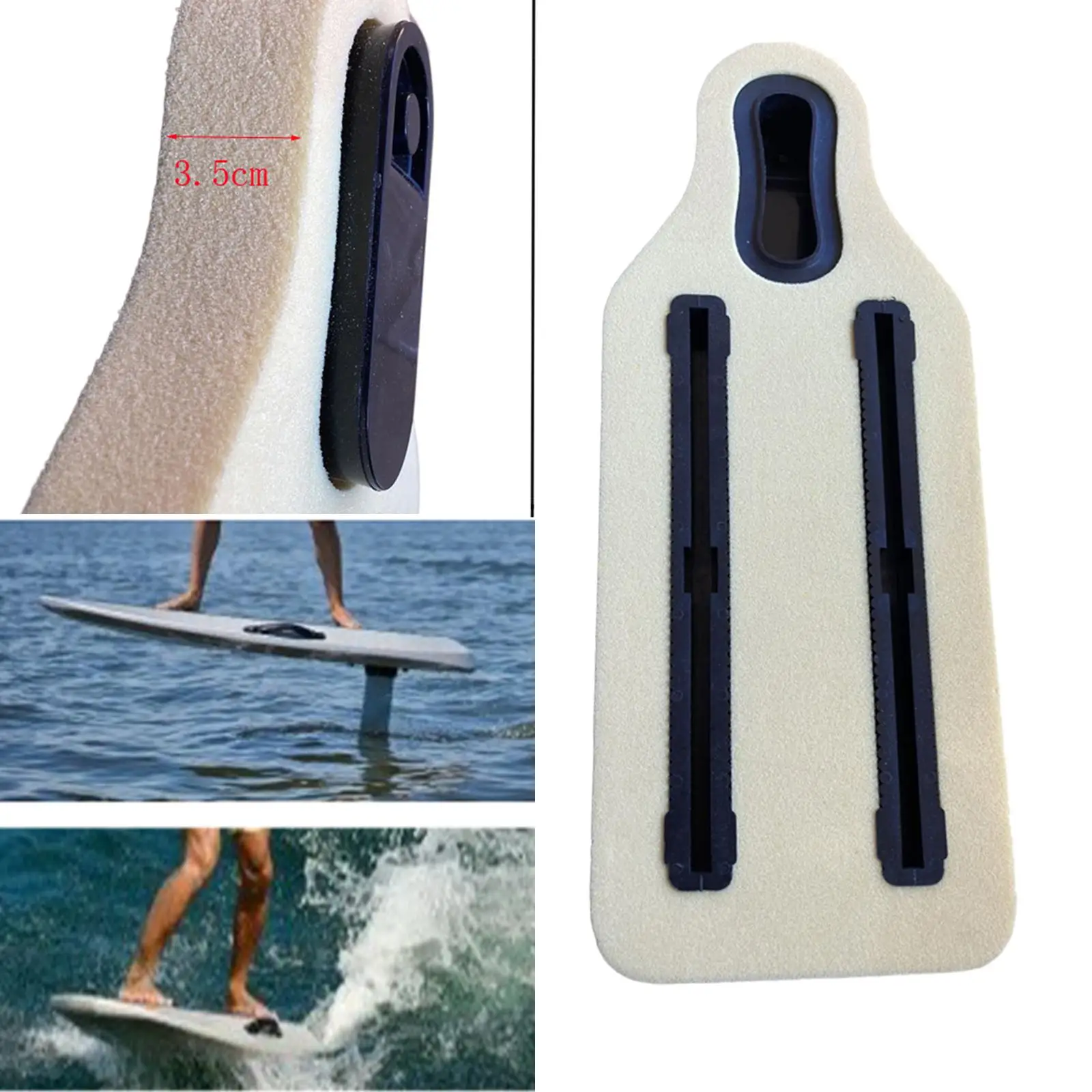 Surfboard Fin Box with Groove Foam PVC Handrail Professional Reinforced for Longboard Surfing Accessories Parts Replacement