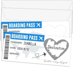 1Set Boarding Pass Theme Scratch Off Game Card Wedding Invitation Cards with Envelope for Birthday Bachelorette Party Decoration