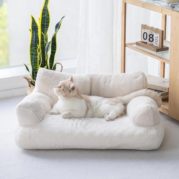 

Medium Small Cats and Dogs Pet Bed Washable Indoor Anti-slip Bottom Puppy Soft Calming Couch Sleeping Bed