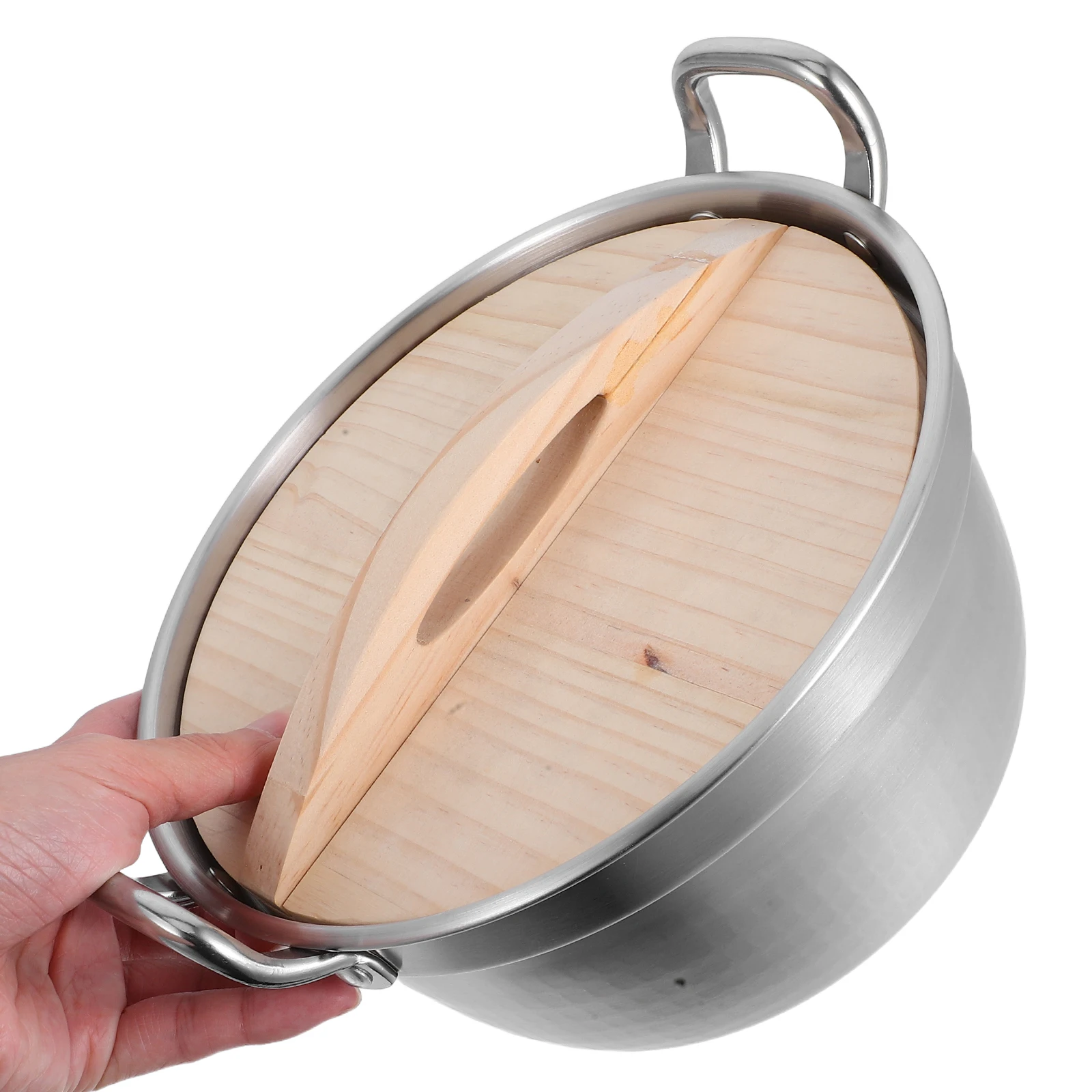 

Double Handle Stainless Steel Soup Pot 1500ml Pasta Noodle Cooker with Lid for Gas Induction Stove Kitchenware