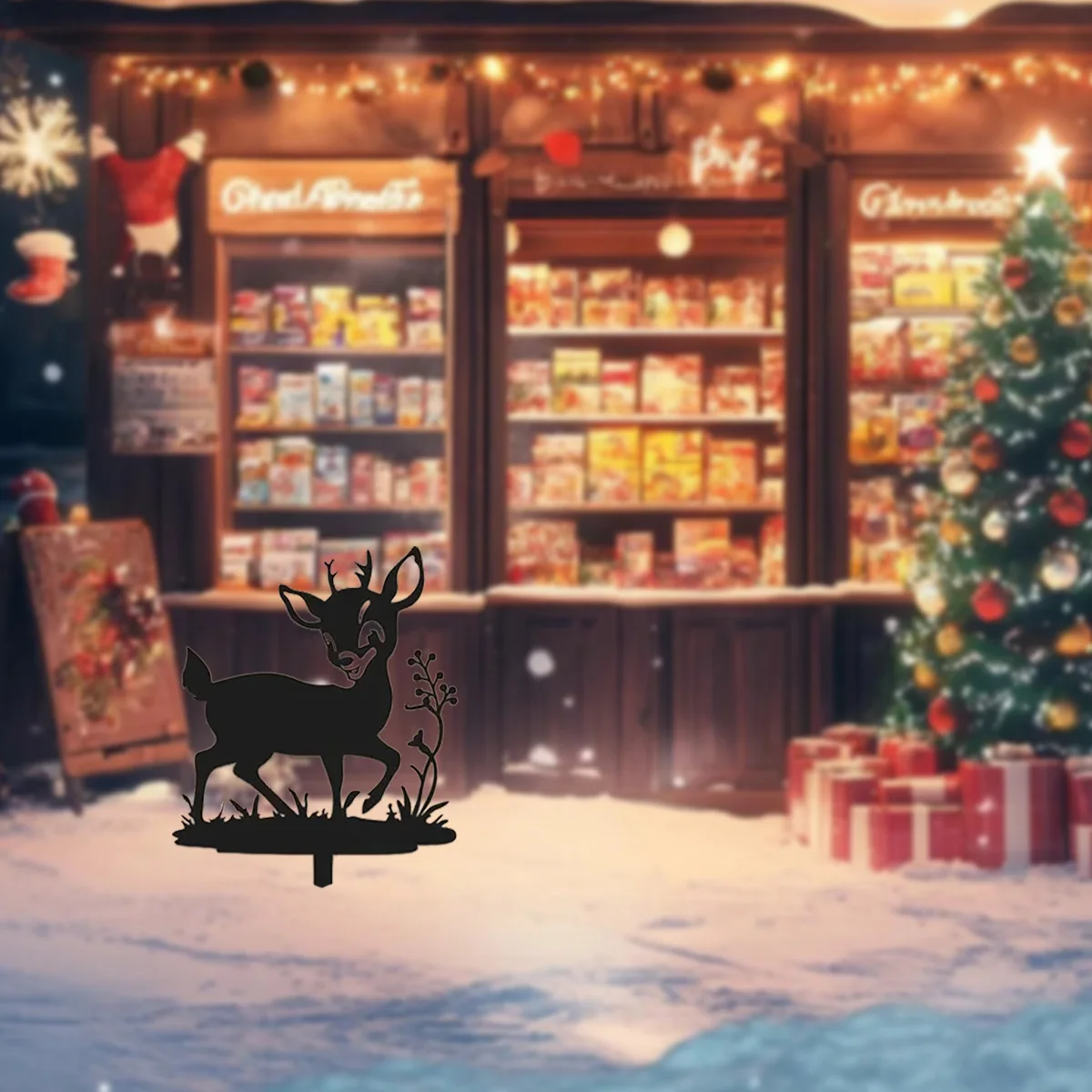 

1Pc Wrought Iron Deer Garden Decoration Ground Stake, Christmas Decoration, Suitable for Outdoor Courtyard, Garden, Patio Decoration, Holiday Decoration, Christmas Decoration.