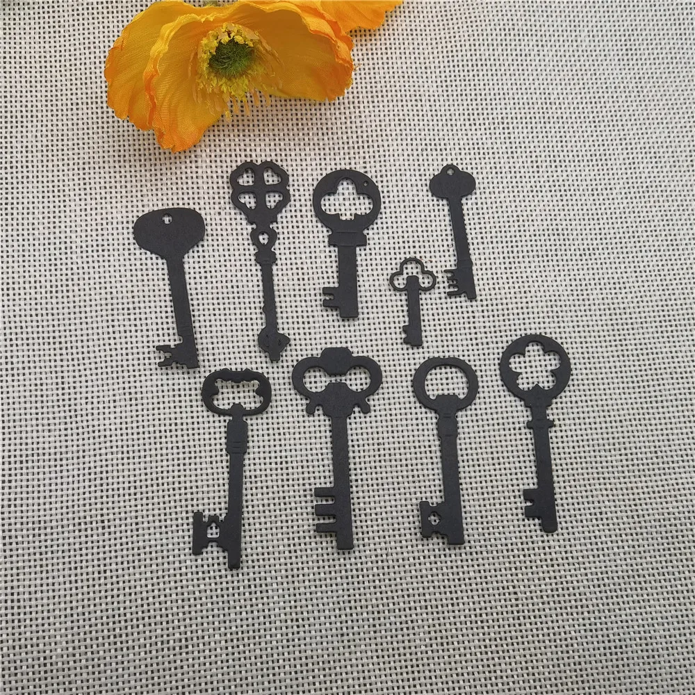 7pcs Vintage Keys Set Nice door key Cutting Metal Cutting Dies Stencils Die Cut for DIY Scrapbooking Album Paper Card Embossing