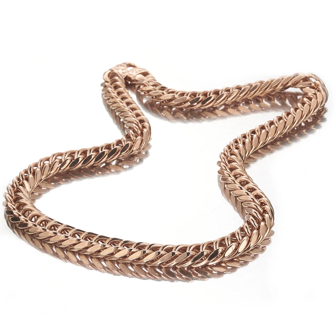 Rose Gold Color 316L Stainless Steel 13/16mm Wide Curb Cuban Link Chain Necklace for Men Women Fashion Jewelry 7-40inch