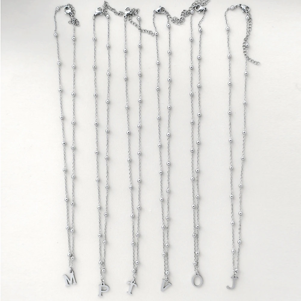 المرأة قلادة قلادة الأولي رسالة سحر فضي اللون كليب حبة سلسلة الموضة العصرية المرأة مجوهرات من صلب لا يصدأ هدية