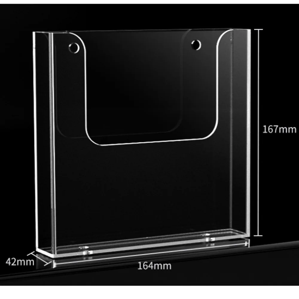 2PCS Acrylic Wall-Mounted Display Rack - A5 Paper Brochure Holder File Organizer for Office