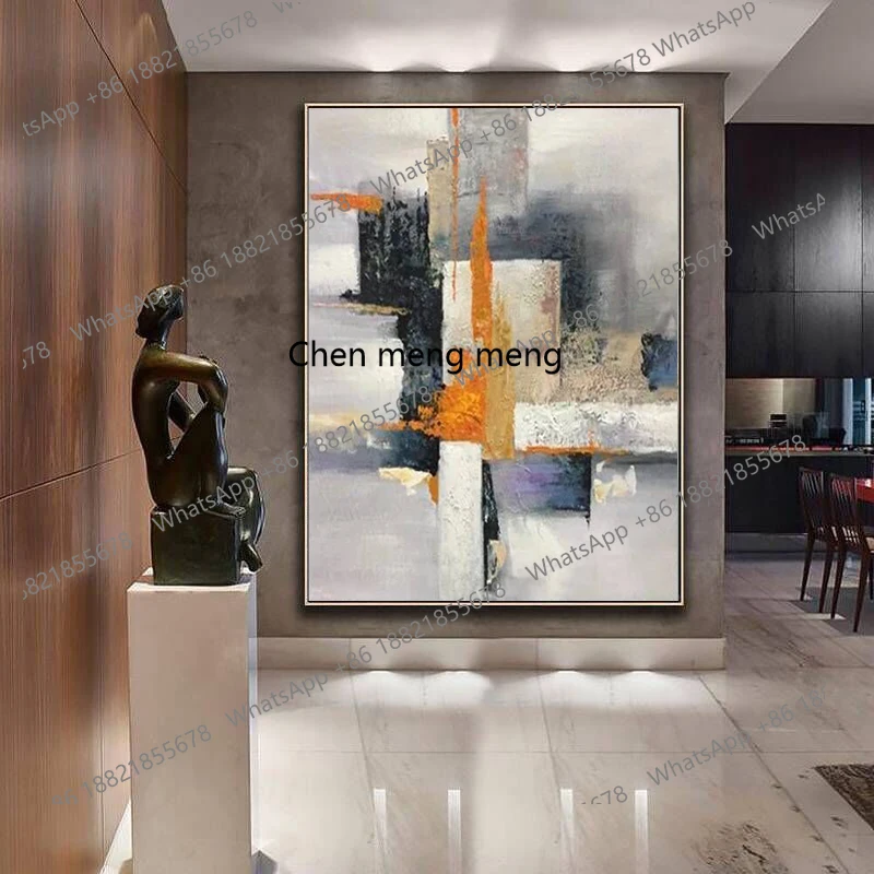 

Hand painted oil painting Nordic decoration living room entrance dining room floor sofa background wall hanging painting