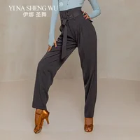 Traje de entrenamiento de baile latino profesional, pantalones, nuevos pantalones de mujer, vendas de cintura alta, traje de Tango para adultos