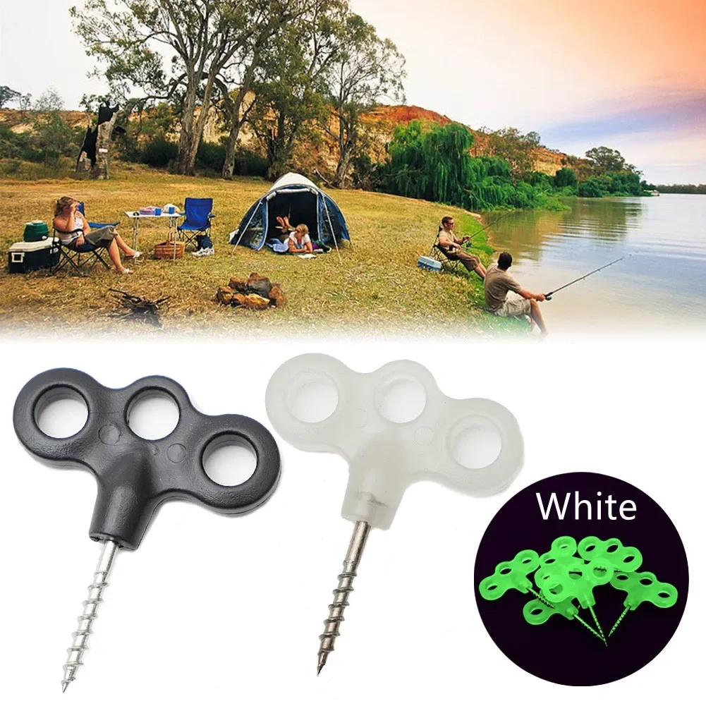 1 Pcs Screw Spike Hook Rope Buckle Hiking Camping Ground Pin Tent Nail Luminous Pegs Travel Outdoor Equipment Accessories