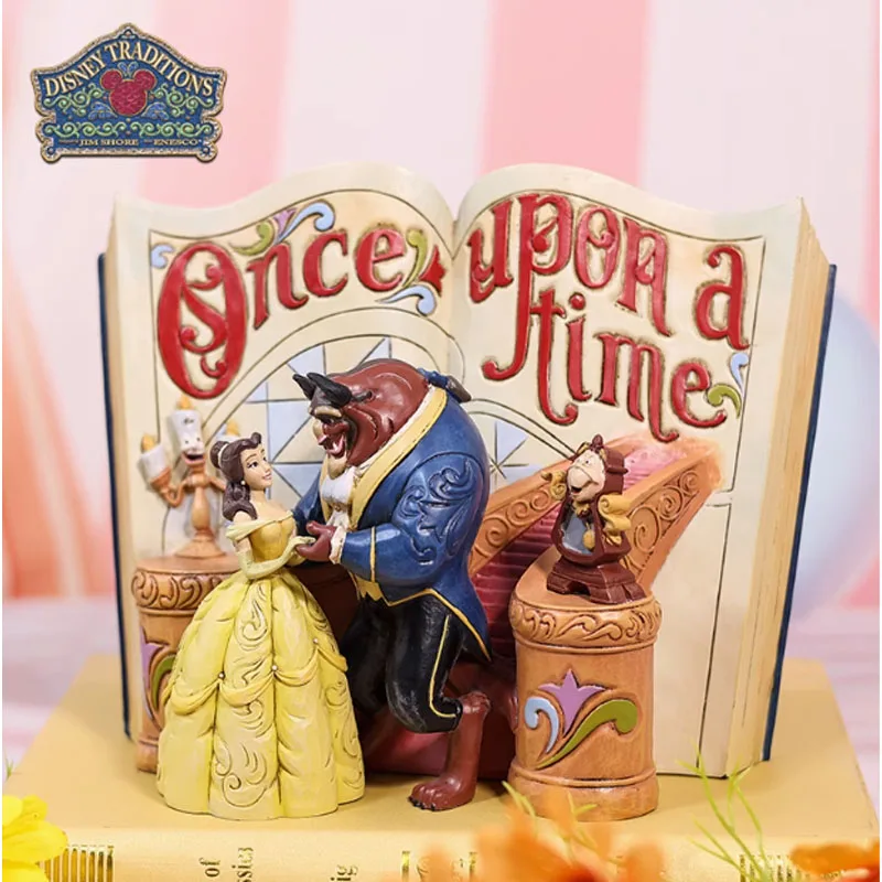 Disney original kit de garagem bela e a fera o livro de histórias da bela e a fera anime figuras de ação brinquedos para meninos presente