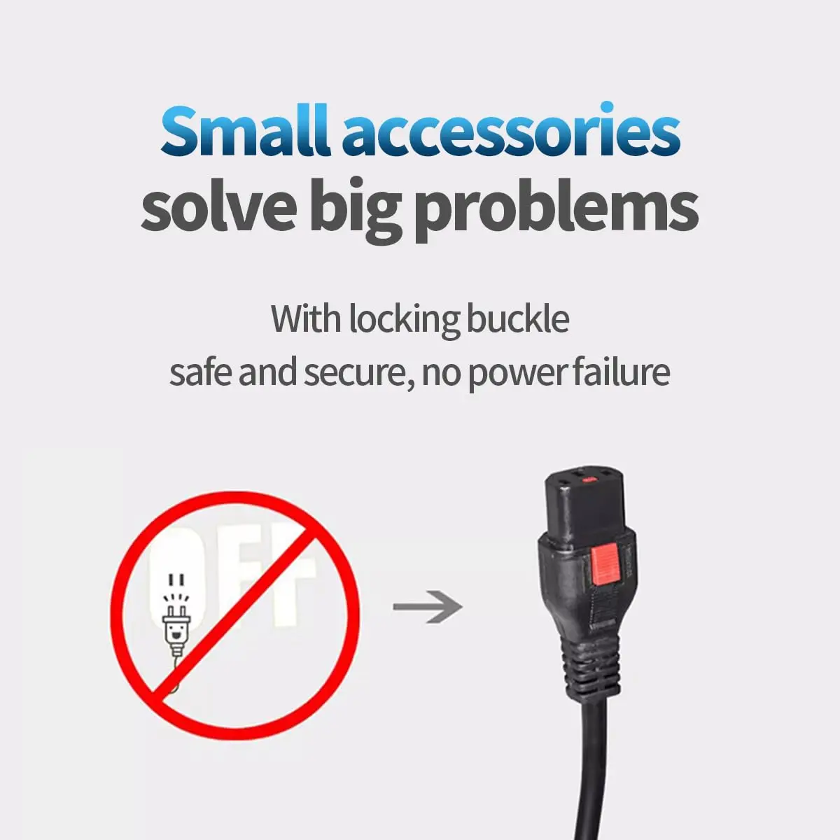 TOWE IEC C14 to Locking C13 Power Cord 10A 16AWG Heavy Duty Extension Cable for Server Rack PDU UPS Data Center