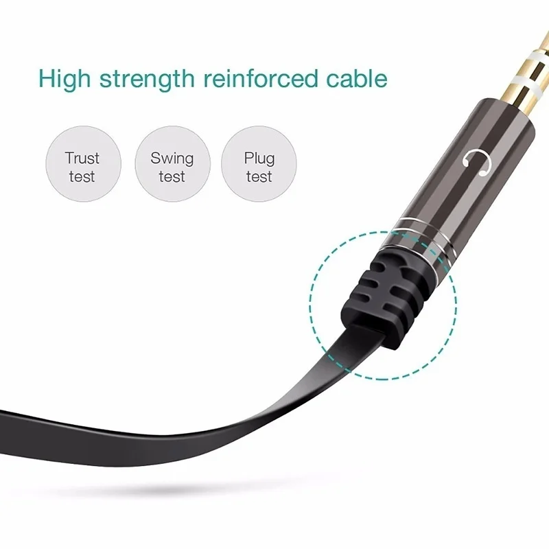 2 w 1 3.5mm stereofoniczny gniazdo słuchawkowe Audio męski na żeński zestaw słuchawkowy z mikrofonem Y kabel splittera złącze adaptera do telefonu