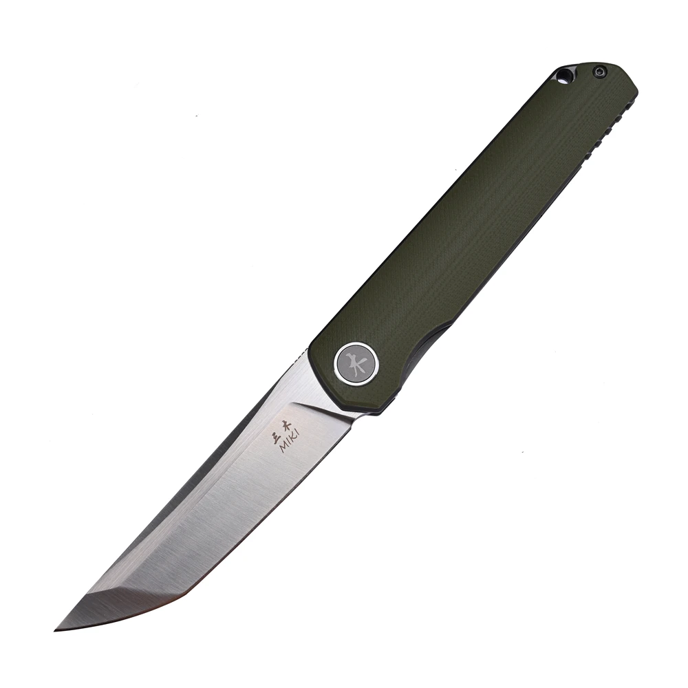 MIKI Chop 2 Flipper Knife 3.7" D2 Tanto Blade, G10 Handles Outdoor Survival Tactics Hunting Camping Fishing Tools