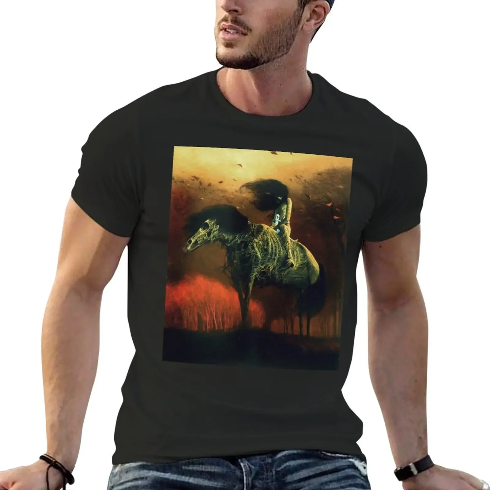 New Beksinski Graphic T-Shirt Short sleeve tee cute clothes men clothings