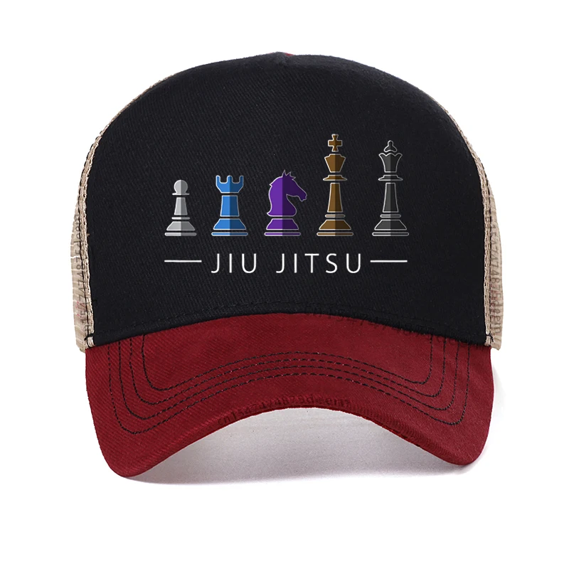 

Funny BJJ Brazilian Jiu Jitsu Chess Belt Fighter MMA Gifts hat Men mesh trucker hat adjustable Baseball Cap casquette