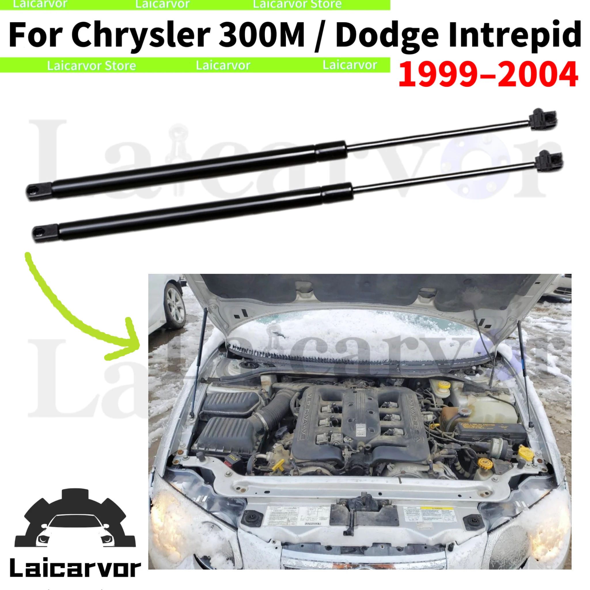 Qty2 Hood Struts For Chrysler 300M For Dodge Intrepid Sedan 1999-2004 Front Bonnet Gas Springs Lift Supports Shock Absorbers Rod