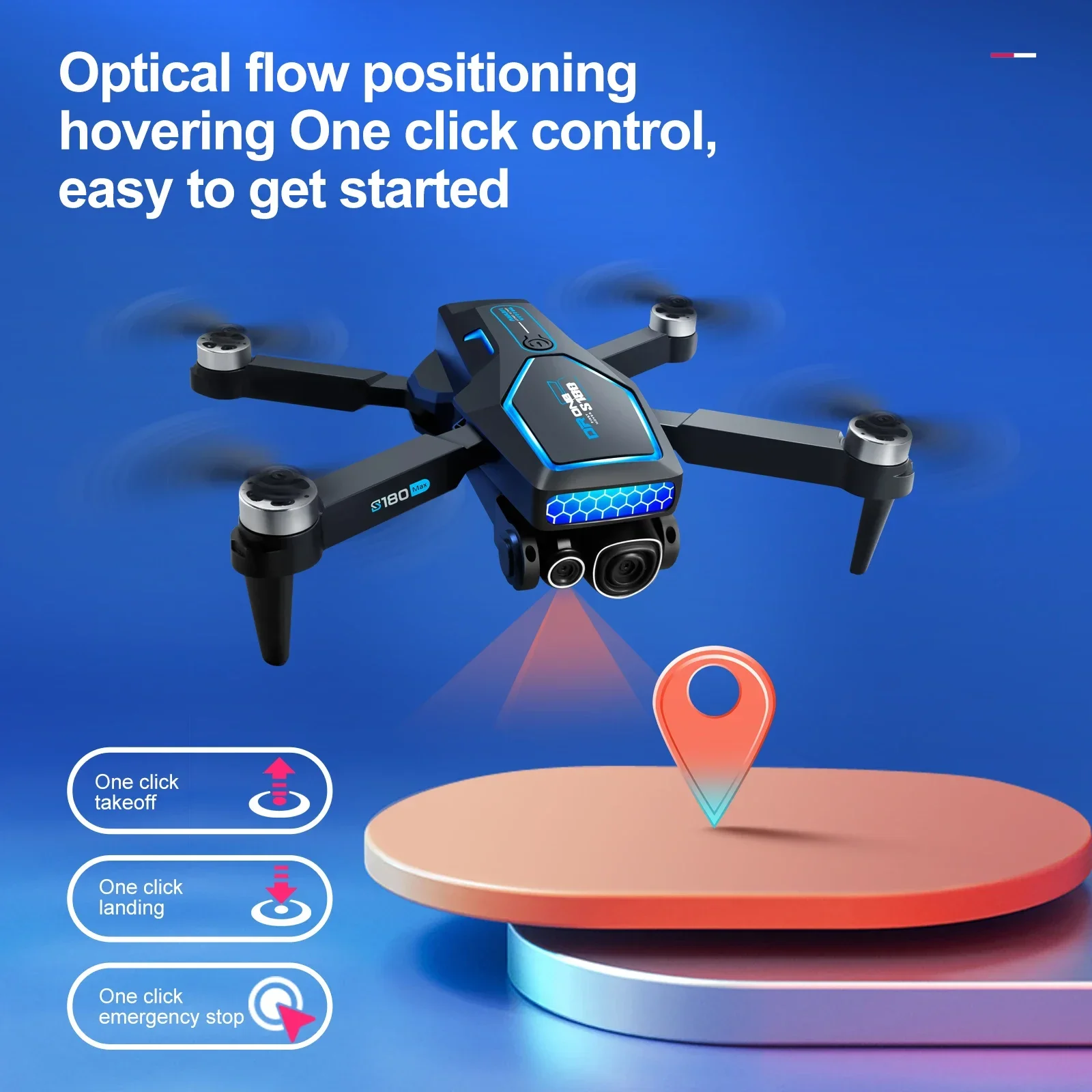 S180 RC Drone 8K Three Camera HD Professional GPS WIFI 5G 360° Obstacle Avoidance Dual Brushless Motor Foldables Quadcopter Toys