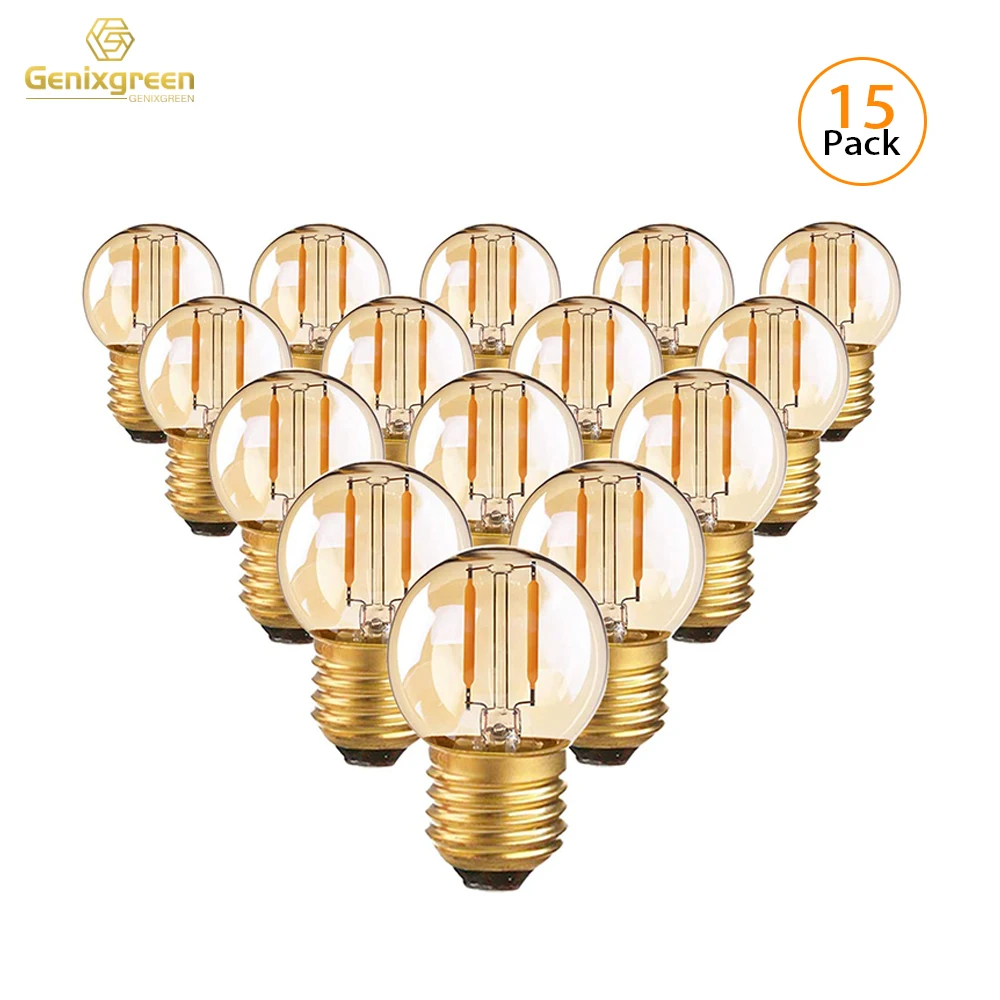 G40 Edison LED Filament Mini Globe Light Bulbs 1W Equivalent to 10Watt Incandescent E27 2200K 220V 12V 24V Decorative Led Bulbs