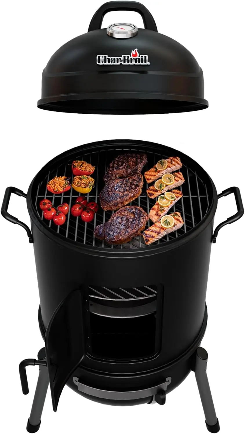 

Char-Broil Bullet Угольный курильщик 16 дюймов - 18202075 ,Черный