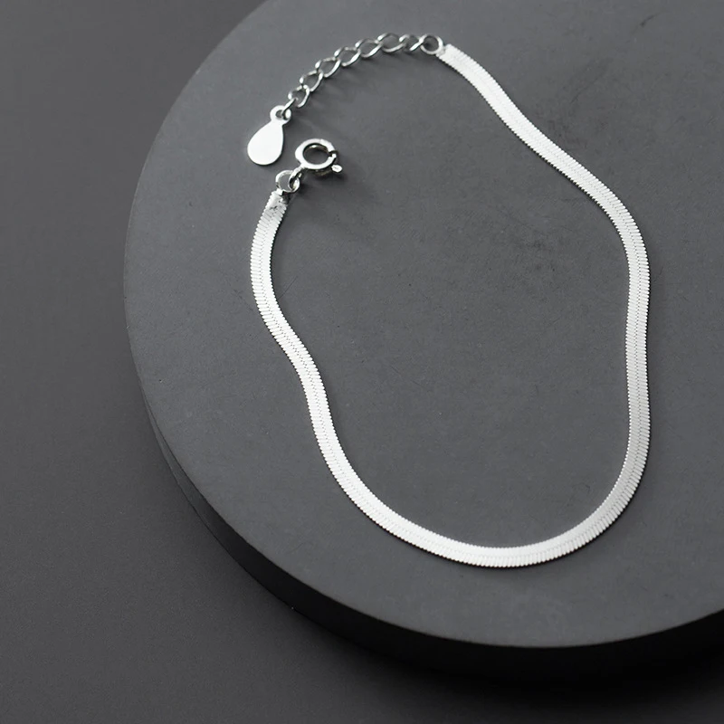 Modian Classic 925 Sterling Silver Charm Braceket or Anklet for Women Adjustable Snake Bone Chain Fine Jewelry 2020 Design
