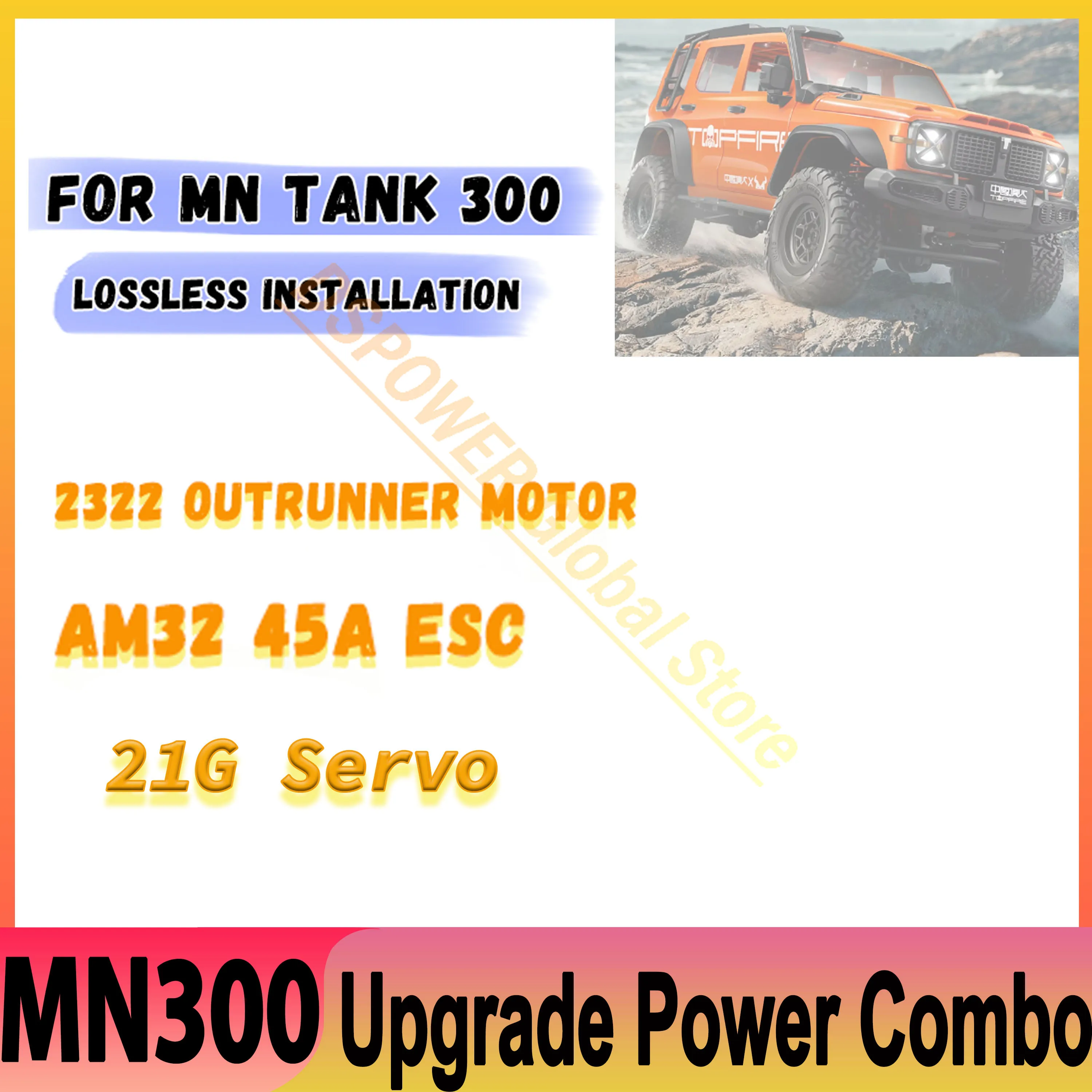 

1/12 RC Car Crawler MN300 2322 2600KV 3500KV Brushless Motor AM32 45A Metal ESC 21g Servo for Tank 300 Upgrade Power Kit