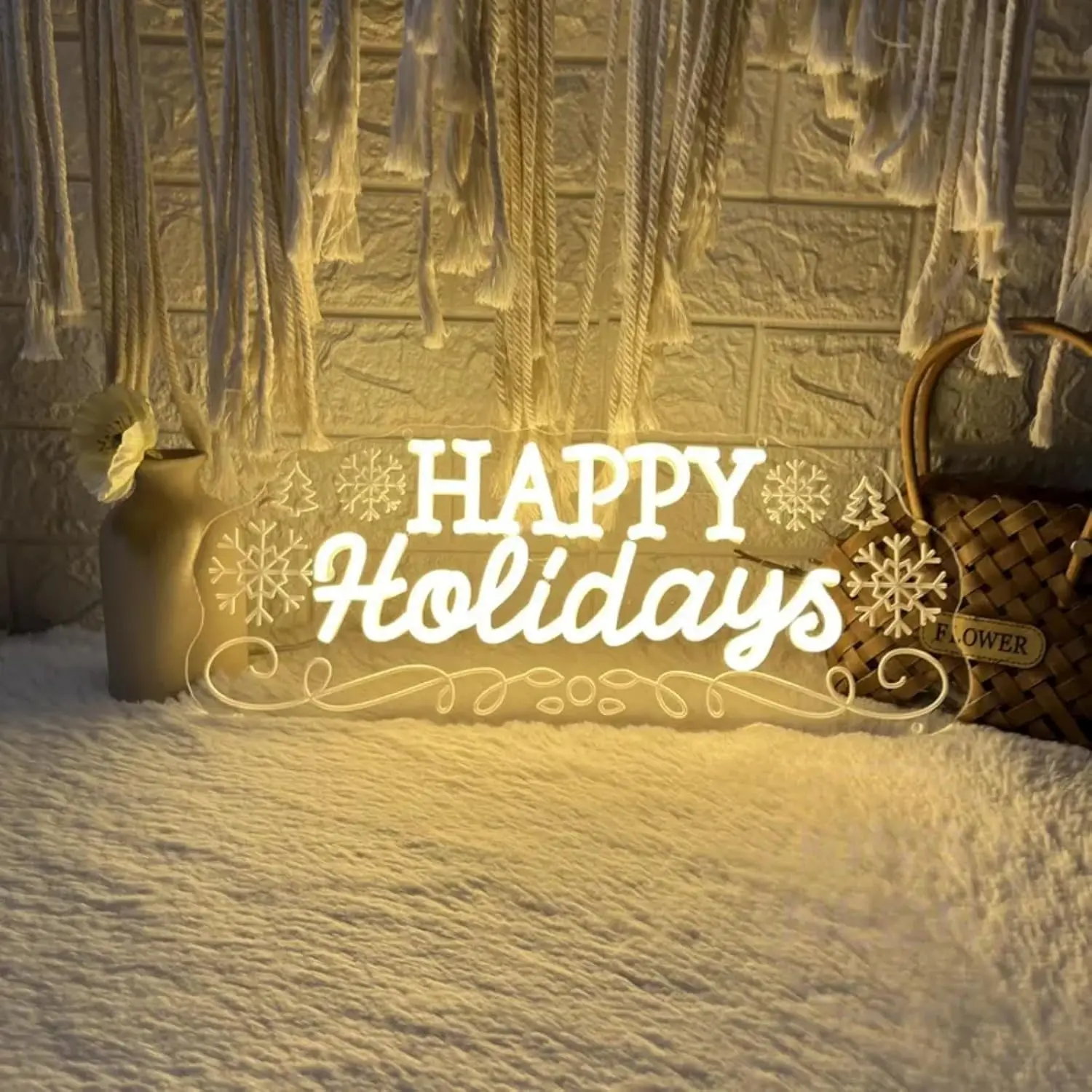 عطلات سعيدة ندفة الثلج LED النيون تسجيل عيد الميلاد مهرجان ضوء النيون لنافذة مخزن المنزل بار غرفة نوم 2026 السنة الجديدة ديكور الحفلات #1