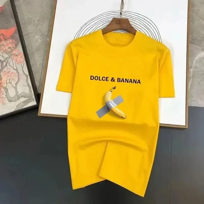 Funny Dolce & Banana Print Summer T-shirt for Men's for Women's Short Sleeved Tops Fashion Casual Graphic Oversized Clothing