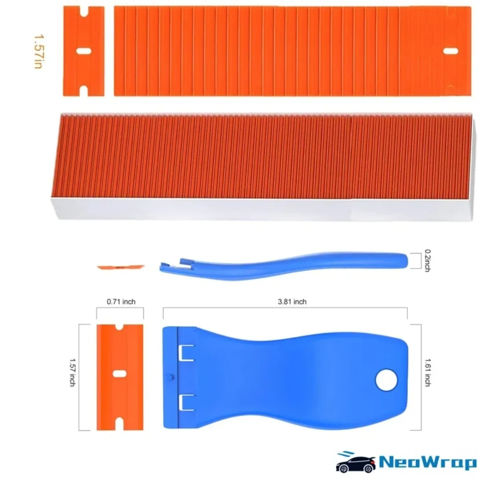 Adhesive Remover Car Sticker Remover Cleaning Scraper Glue Remover for Windows Glass Plastic Razor Blade Scraper Label Tool image 3
